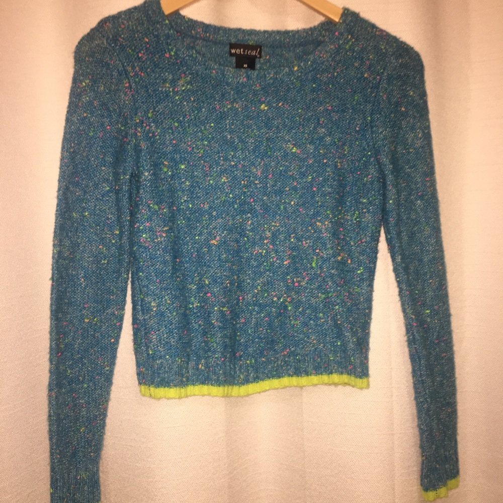 Wet Seal Neon Crop Sweater